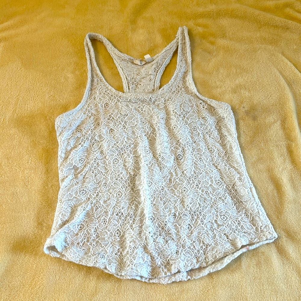 White lace tank top